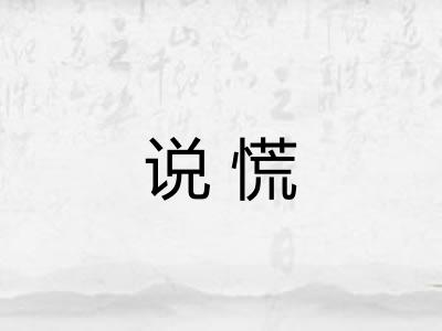 说慌