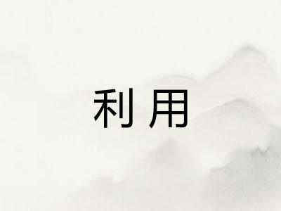 利用 利用