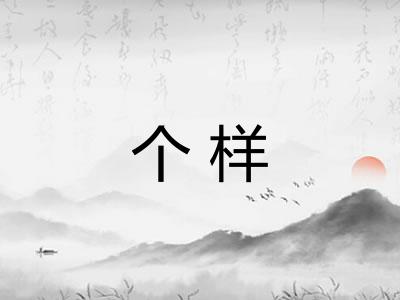 个样 个样