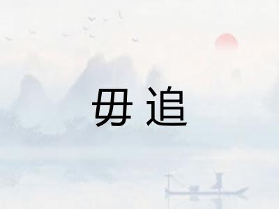 毋追 毋追