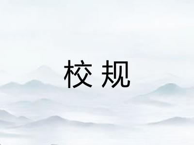 校规 校规