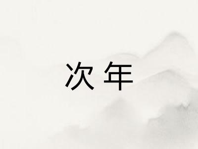 次年 次年