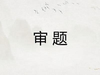 审题 审题