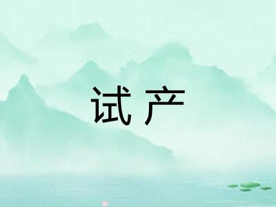 试产 试产