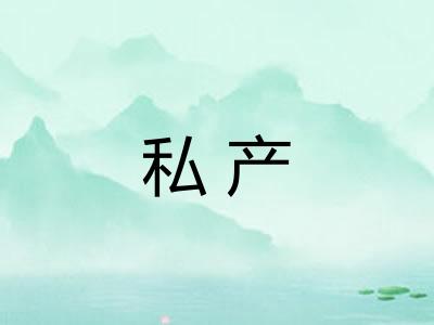私产 私产