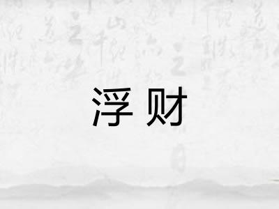 浮财 浮财
