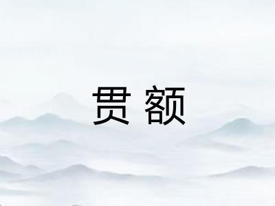 贯额 贯额