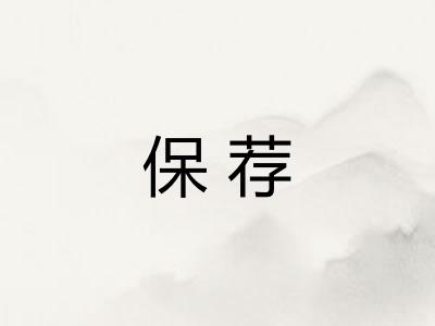 保荐 保荐