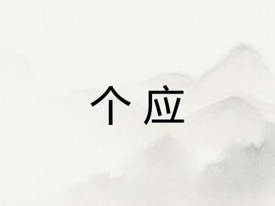 个应 个应
