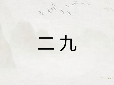 二九 二九