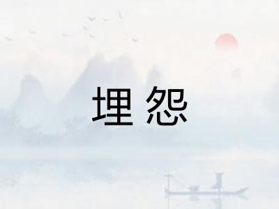 埋怨 埋怨