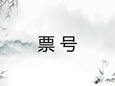 票号 票号