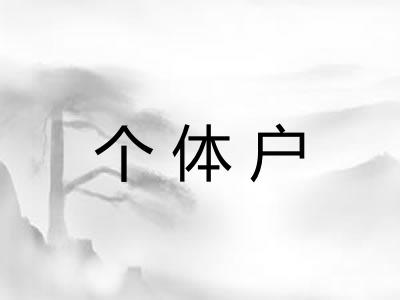 个体户 个体户