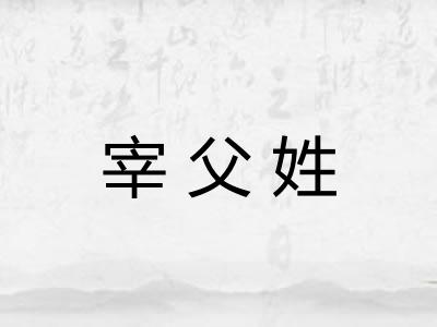 宰父姓 宰父姓