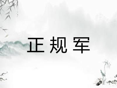 正规军 正规军