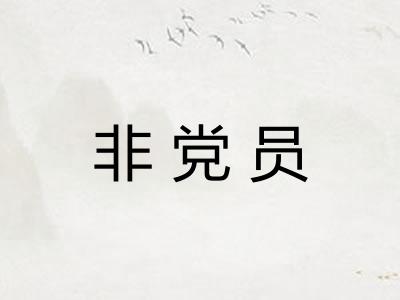 非党员 非党员