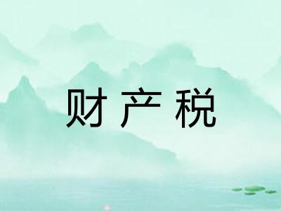 财产税 财产税