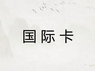 国际卡