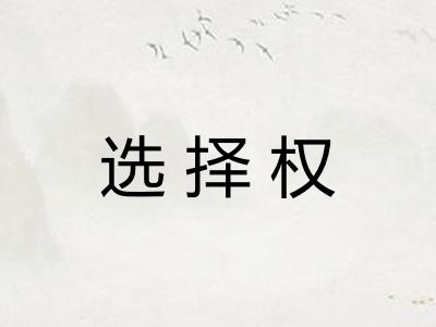 选择权 选择权