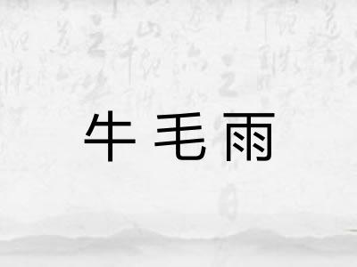 牛毛雨 牛毛雨