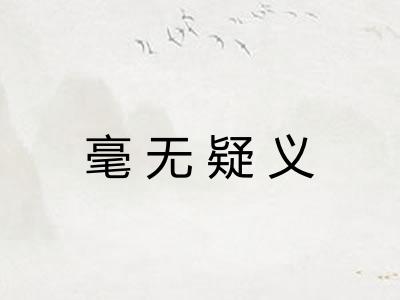 毫无疑义 毫无疑义