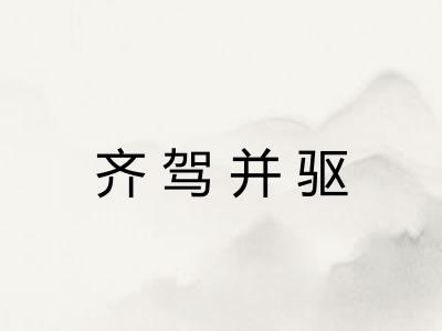 齐驾并驱 齐驾并驱