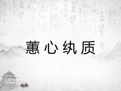 蕙心纨质 蕙心纨质