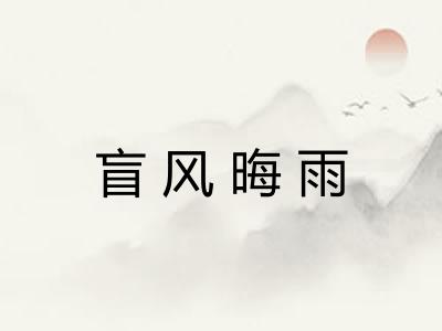 盲风晦雨 盲风晦雨