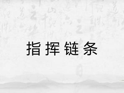 指挥链条 指挥链条