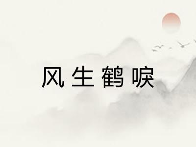 风生鹤唳 风生鹤唳