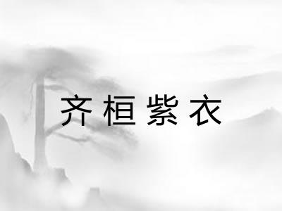 齐桓紫衣 齐桓紫衣