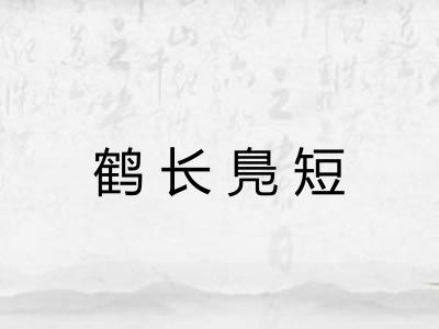 鹤长鳬短 鹤长鳬短