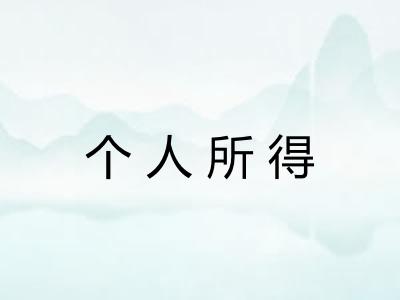 个人所得 个人所得