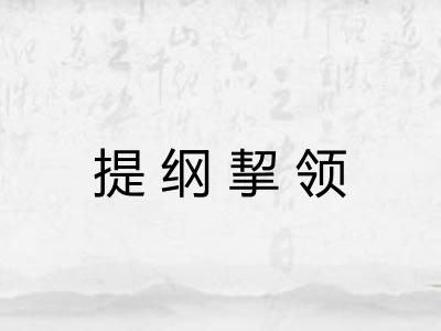 提纲挈领 提纲挈领