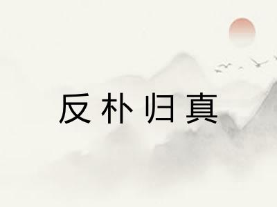 反朴归真 反朴归真