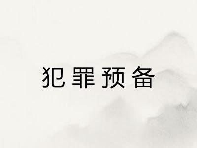 犯罪预备 犯罪预备