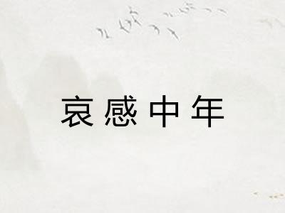 哀感中年 哀感中年