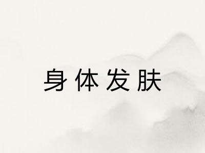 身体发肤 身体发肤