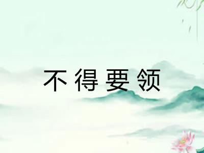 不得要领 不得要领