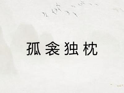 孤衾独枕 孤衾独枕