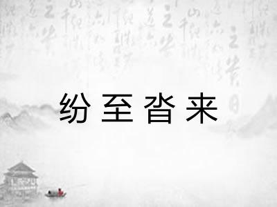 纷至沓来 纷至沓来