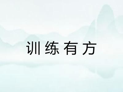 训练有方 训练有方