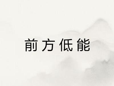前方低能 前方低能