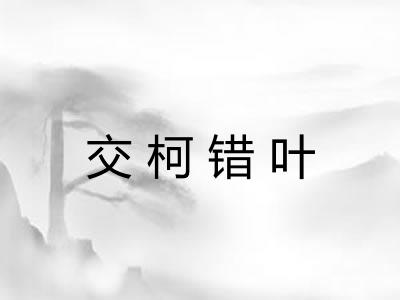 交柯错叶 交柯错叶