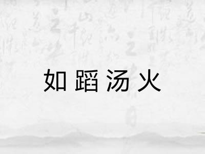 如蹈汤火 如蹈汤火