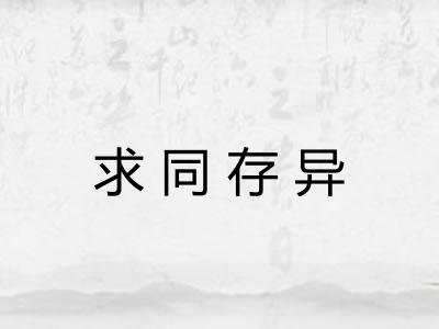 求同存异 求同存异