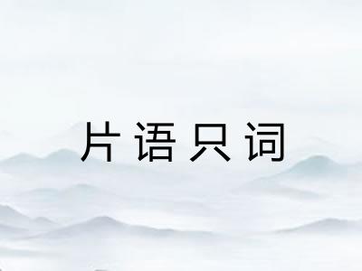 片语只词