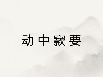 动中窾要 动中窾要