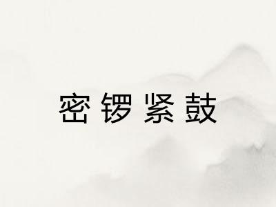 密锣紧鼓 密锣紧鼓