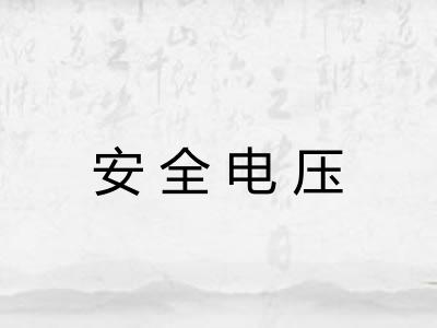 安全电压 安全电压